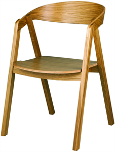 Valente, moderní dubová celodřevěná židle, skýtá vysoký sedací komfort
